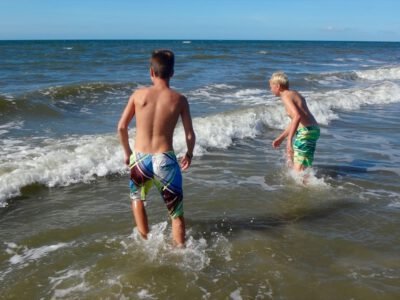 two boys in the water