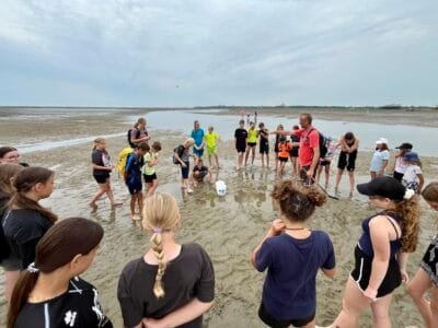 Gruppe von Kindern am Strand